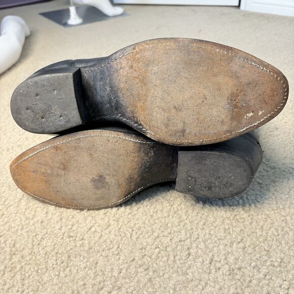 Justin Mens Cowboy Boots 1339 Leather USA Made Black Size 9.5EE Customized - Picture 8 of 10